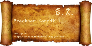 Breckner Kornél névjegykártya